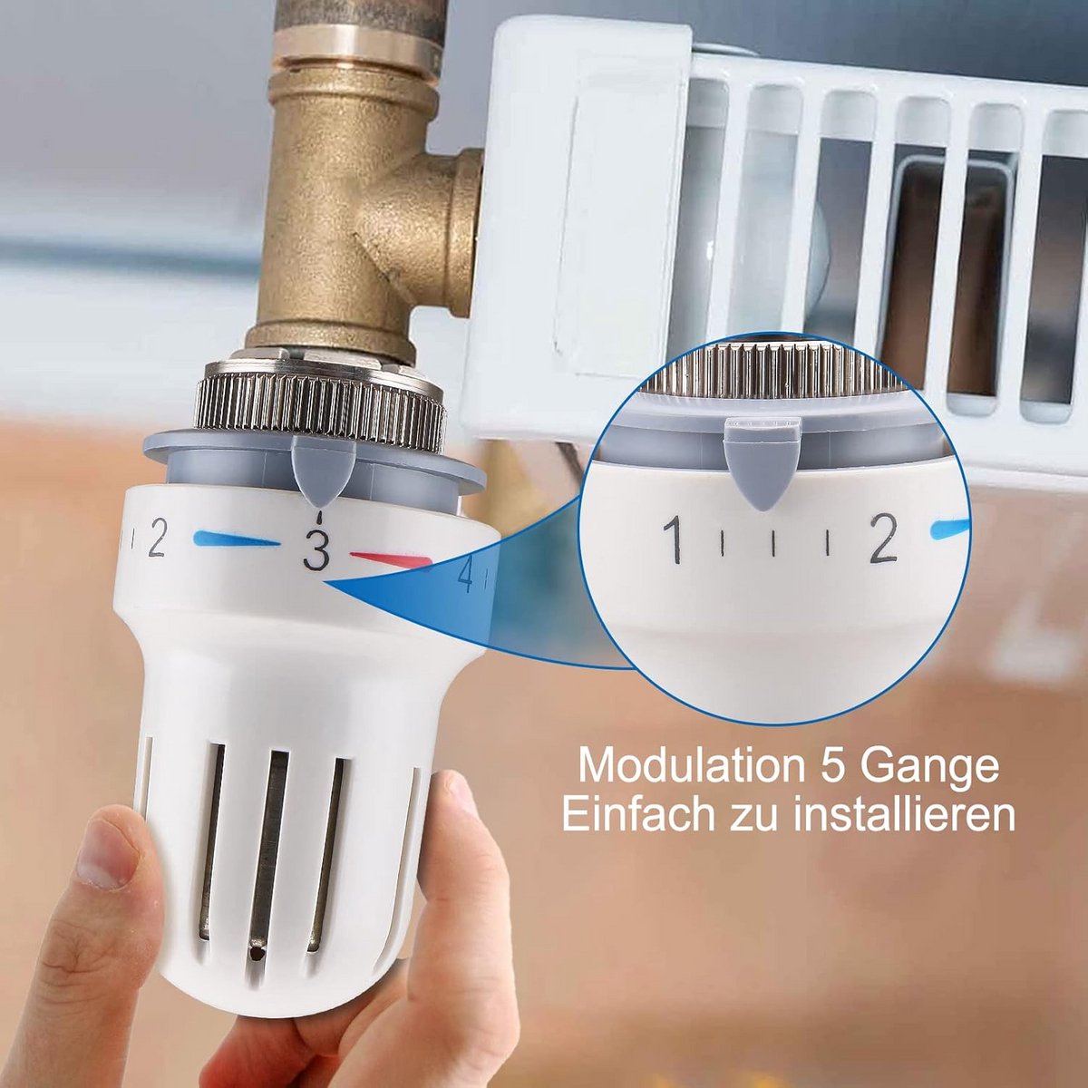 Thermostaatkop voor Radiator M30x1.5 - Automatische Temperatuurregeling voor Verwarming