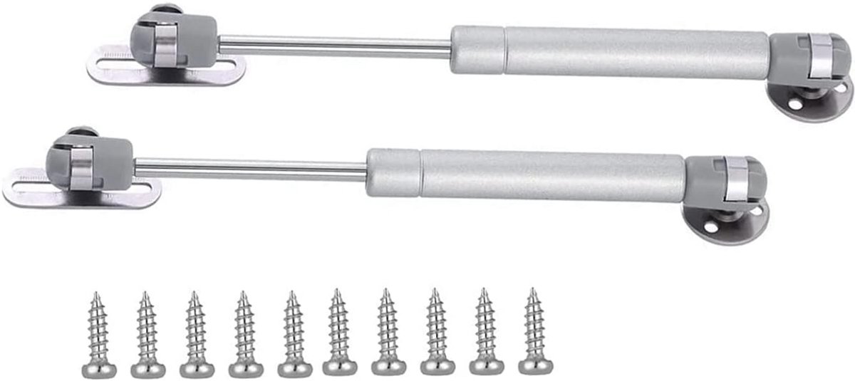 2 Stuks Gasveer voor Keukenkast Deuren - 200N Veerondersteuning voor Klepdeuren en Ophangkasten - 30cm