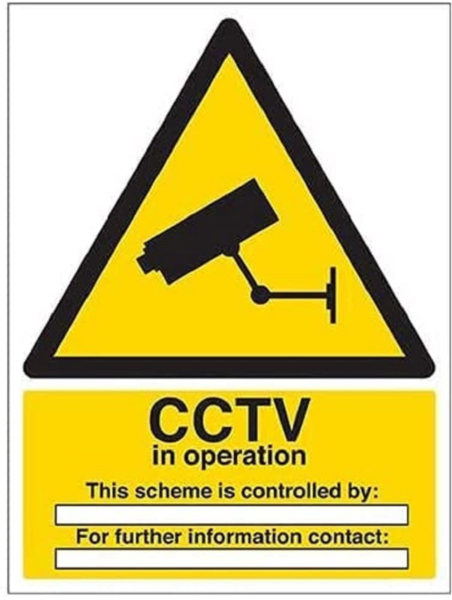 Waarschuwingsbord Camerabewaking Aanwezig - Zelfklevend Vinyl 15x20cm