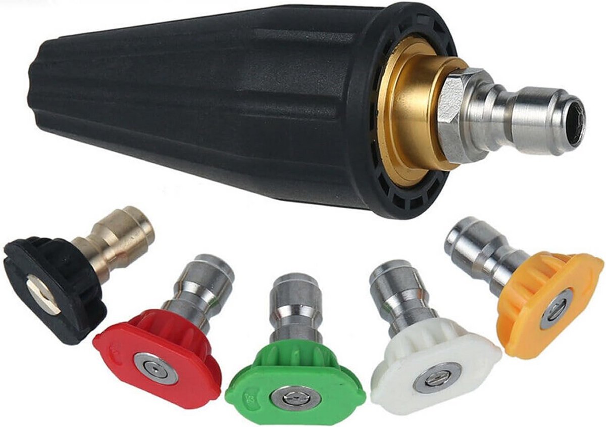 Hogedrukreiniger Turbo Spuitmond met 1/4" Snelsluiting - Vuilfrees Rotatiemondstuk 3600 PSI