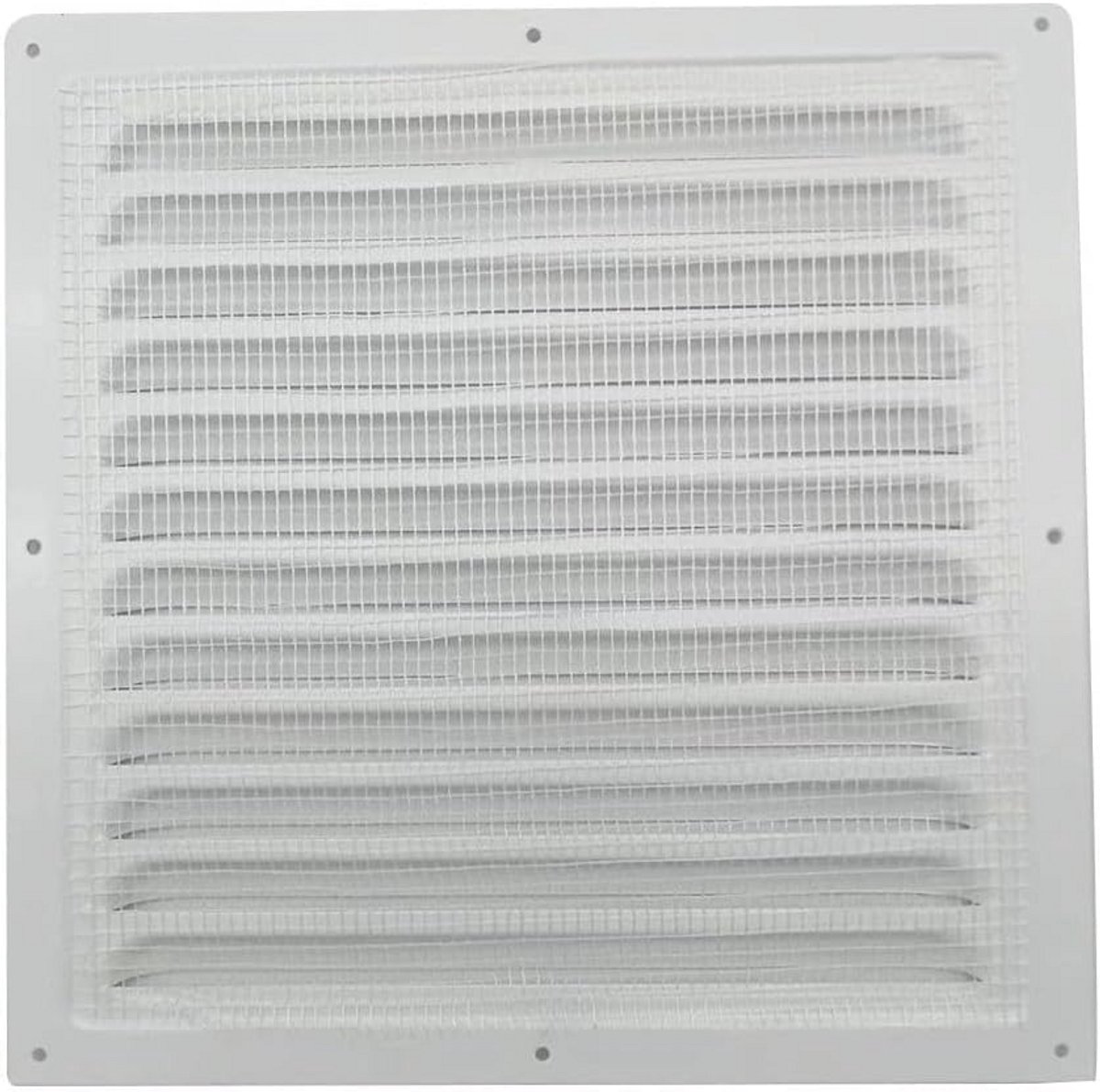 Vierkante Ventilatie Rooster Wit Metaal met Insectenwering voor Binnen en Buiten