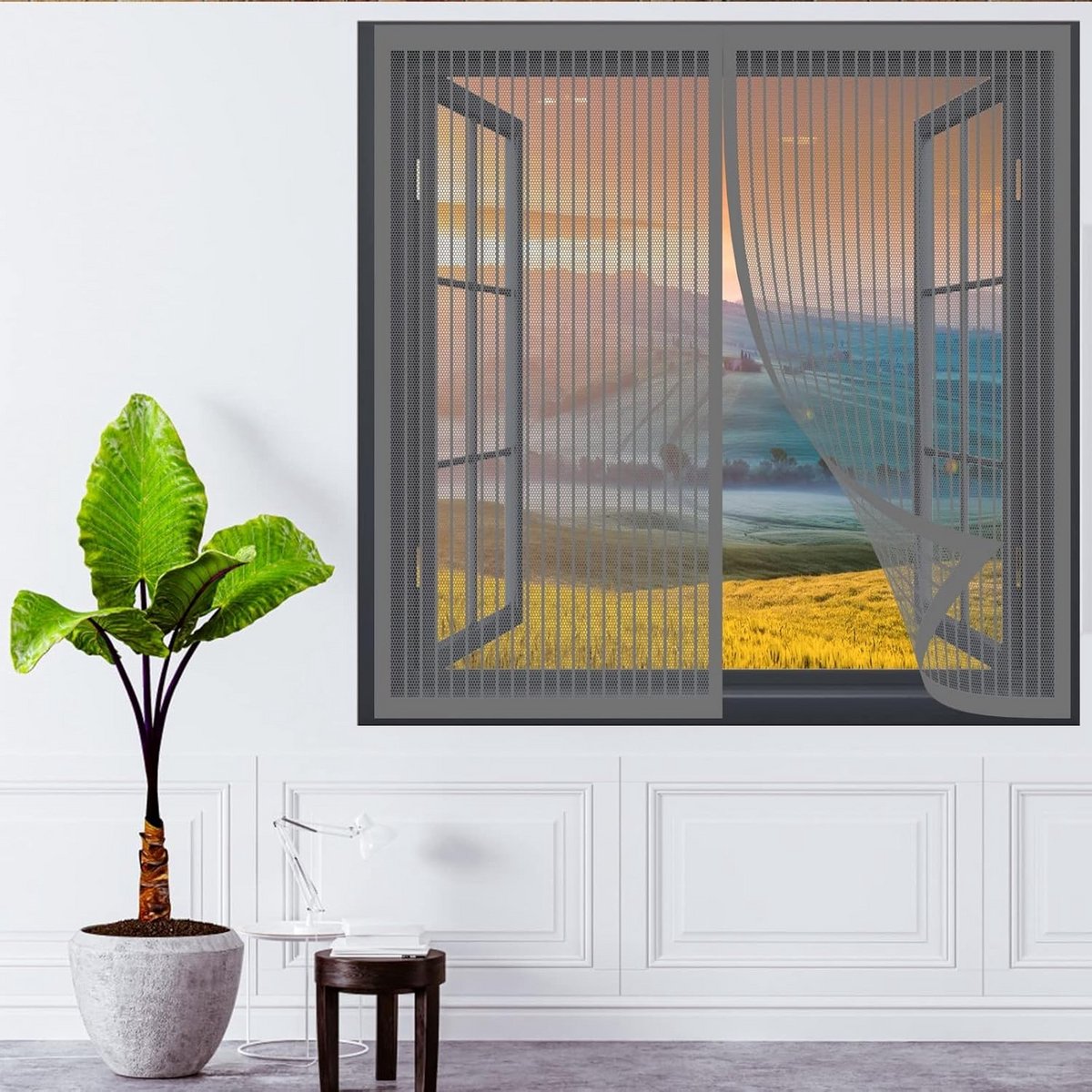Magnetische Hor XXL Voor Deur 90x185 cm - Insectenhor Zonder Boren Voor Schuifdeur en Open