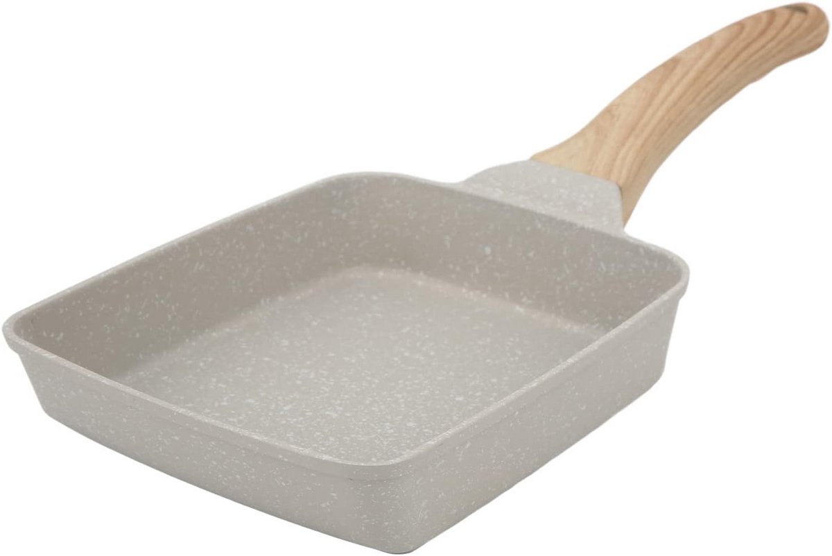 Japanse Omelet Pan Rechthoekig - Non-stick Koekenpan met Houten Handvat