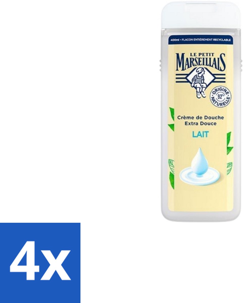Le Petit Marseillais – Douchecrème – Lait – 400 ml - Voordeelverpakking - 4 stuks