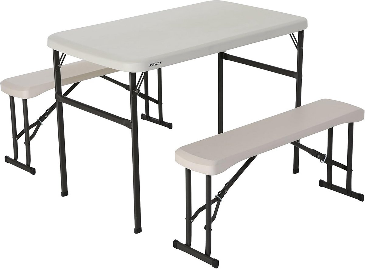 Draagbare Opvouwbare Camping Picknicktafel met Banken voor Buitenactiviteiten