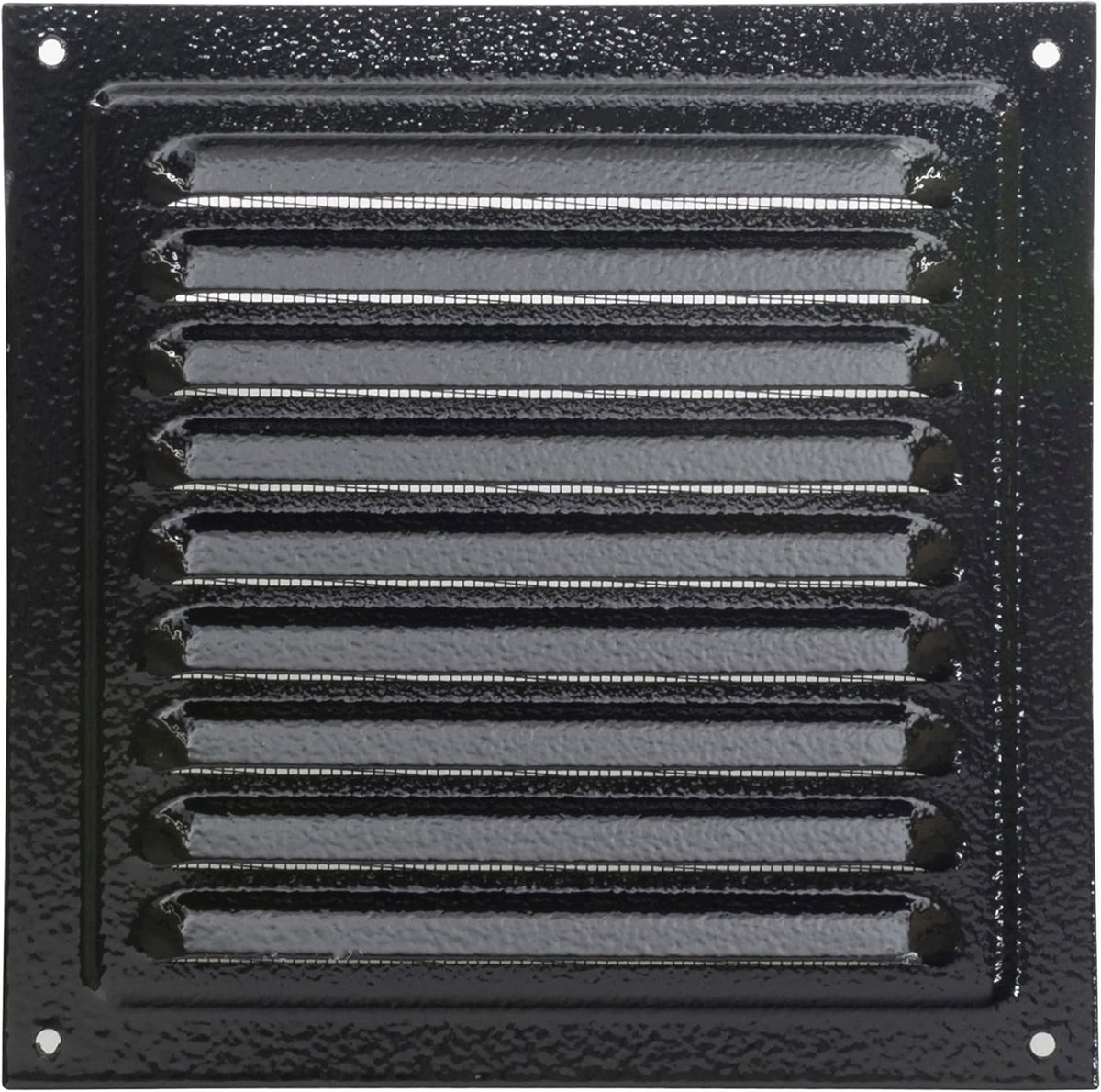 Ronde Ventilatie Rooster Zwart 15x15 cm - Afdekking voor Ventilatieopening