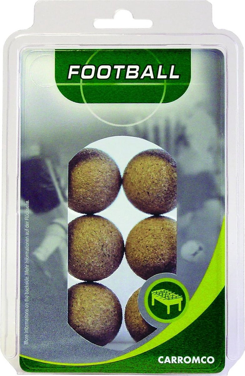Set van 6 Natuurlijk Kurk Tafelvoetbal Ballen 34 mm