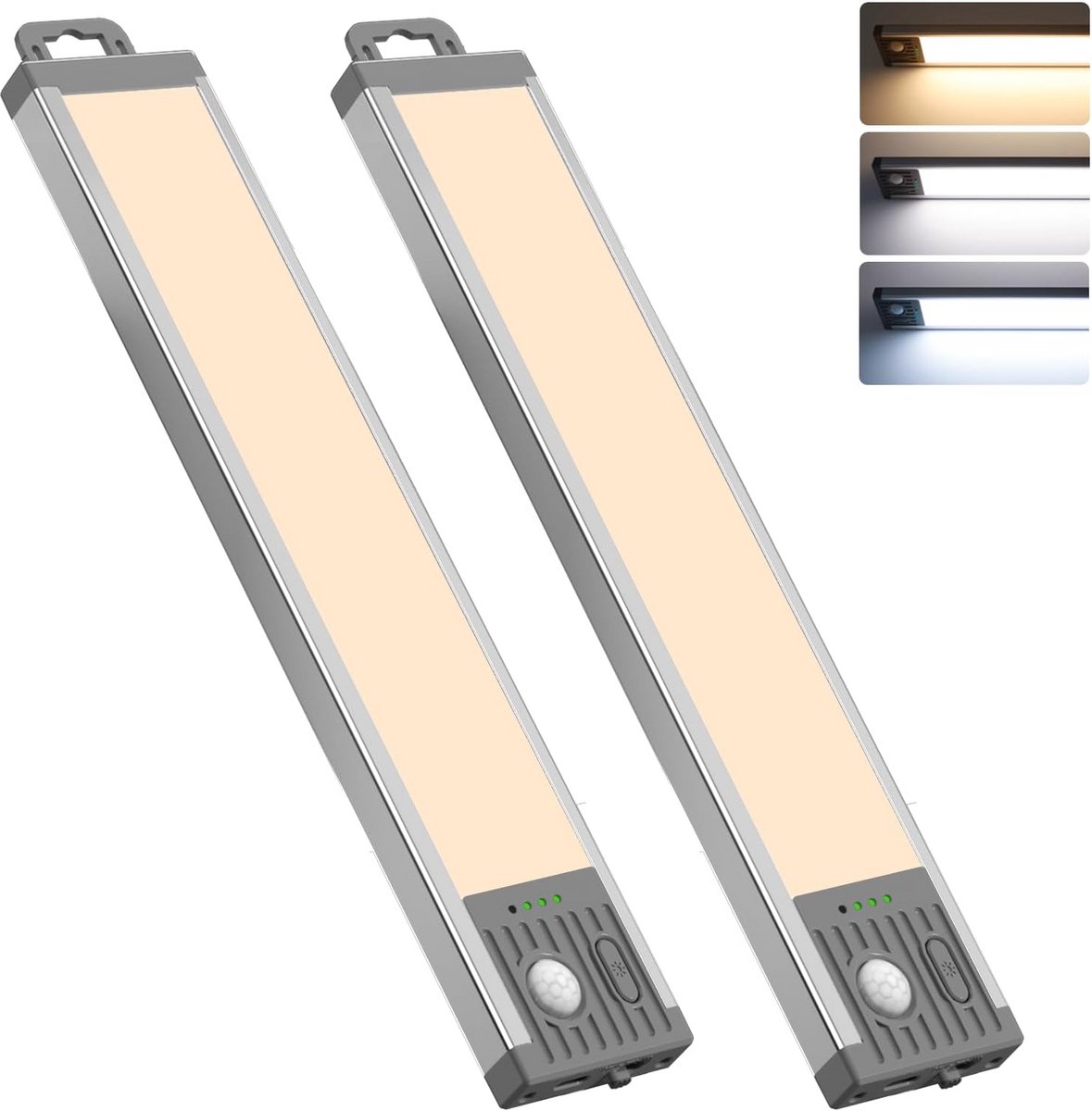 Draadloze Kastverlichting met Bewegingsmelder en Oplaadbare Accu - 2 Stuks