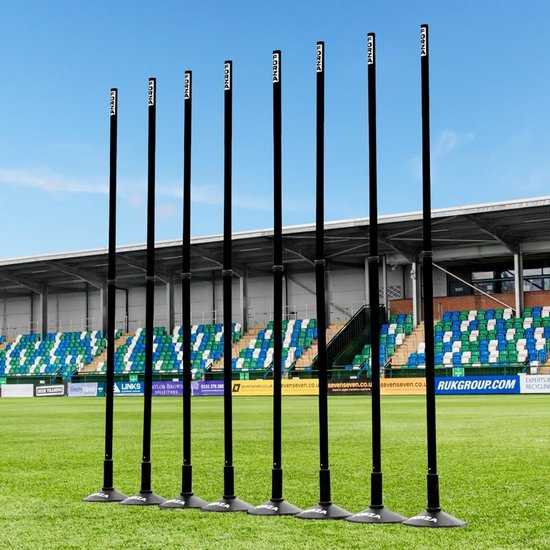 Set van 8 Telescopische Trainingspionnen voor Slalom en Sportoefeningen, Hoogte Verstelbaar — afbeelding 4