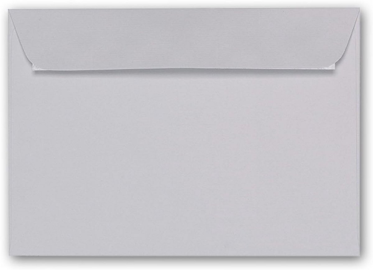 150x C6 Enveloppen Lichtgrijs Zelfklevend Geribbeld Zonder Venster 114x162 mm
