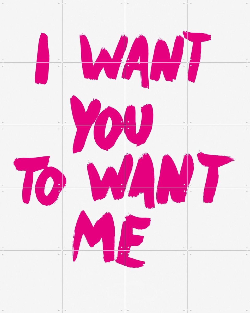 IXXI I want you to want me, Marcus Kraft - 80 x 100 cm - Gratis ophangtool - Grote wanddecoratie en posters - Illustraties, Typografie, Illustraties