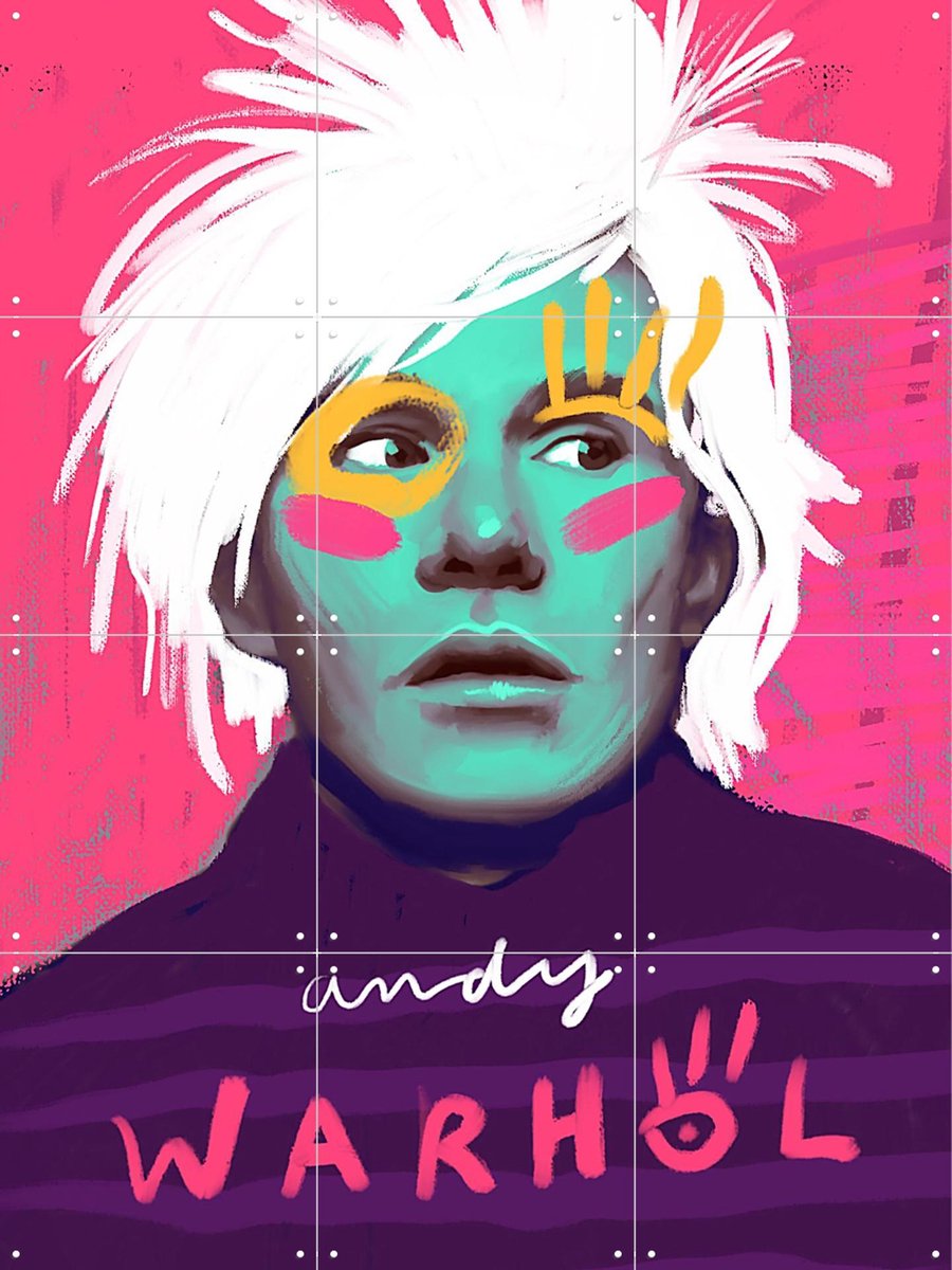 IXXI Creative Andy, Pop-art by Tadej - 60 x 80 cm - Gratis ophangtool - Grote wanddecoratie en posters - Speels, Illustraties, Digitale Kunst, Pop