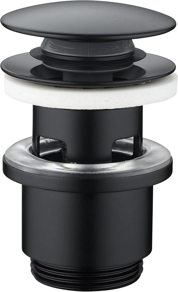 Wastafelafvoer Clic-Clac Zwart 63mm Met Overloop NF Gecertificeerd