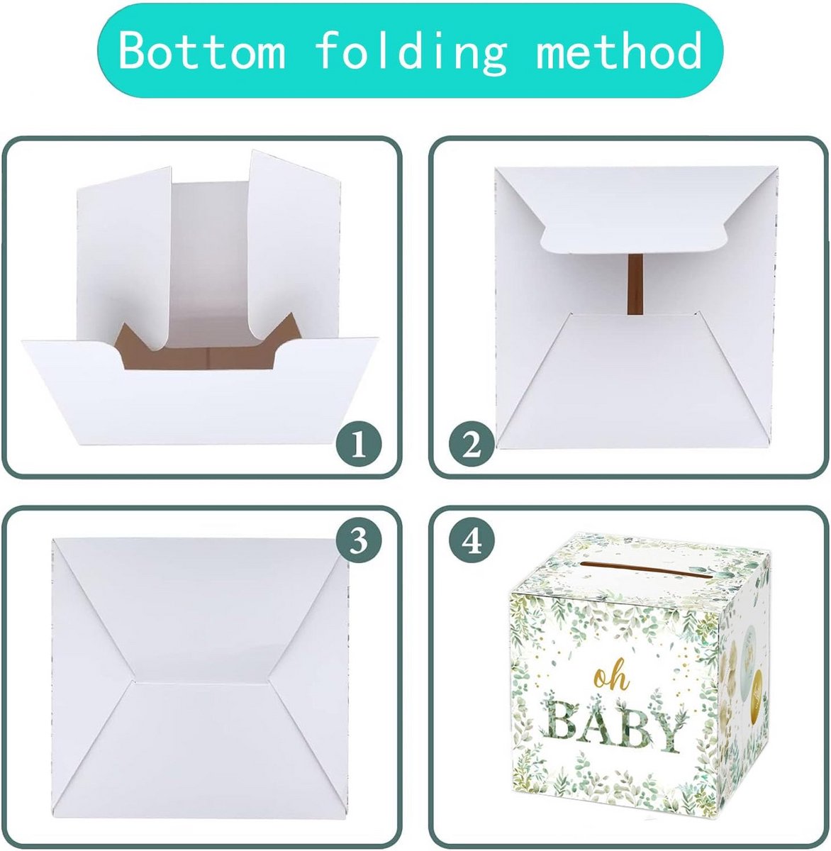 Luierloterij Pakket voor Babyshower: 50 Kaarten + Presentatiedoos voor Luierspellen en Feest