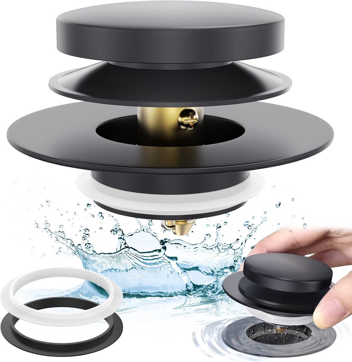 Universele Badkamer Badstop Universele Vervanging voor Pop-Up, Tip-Teen en Trip-Hef Drains