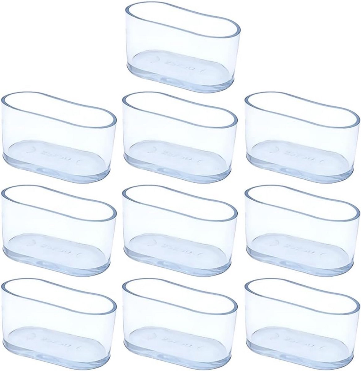 Transparante Stoelpootdoppen Ovaal - 10 Stuks Antislip Vloerbeschermers voor Stoelen en Tafels (16x34mm)
