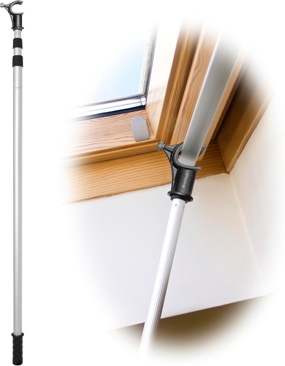 Telescopische Stang voor Dakraam en Jaloezie Bediening 1.2-3m Zilver