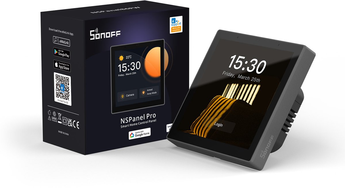 Bol.com Smart Scene Wandschakelaar Sonoff NSPanel Pro (zwart) aanbieding