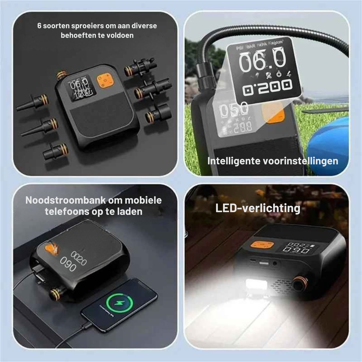 ElevateCommerce - Elektrische SUP Luchtpomp 25PSI met LCD Display & Auto Stop thumbnail 2