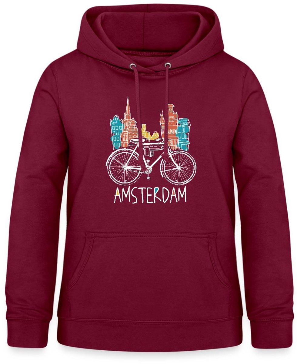 Amsterdam Fiets Met Stadssfeer Hoodie Dames