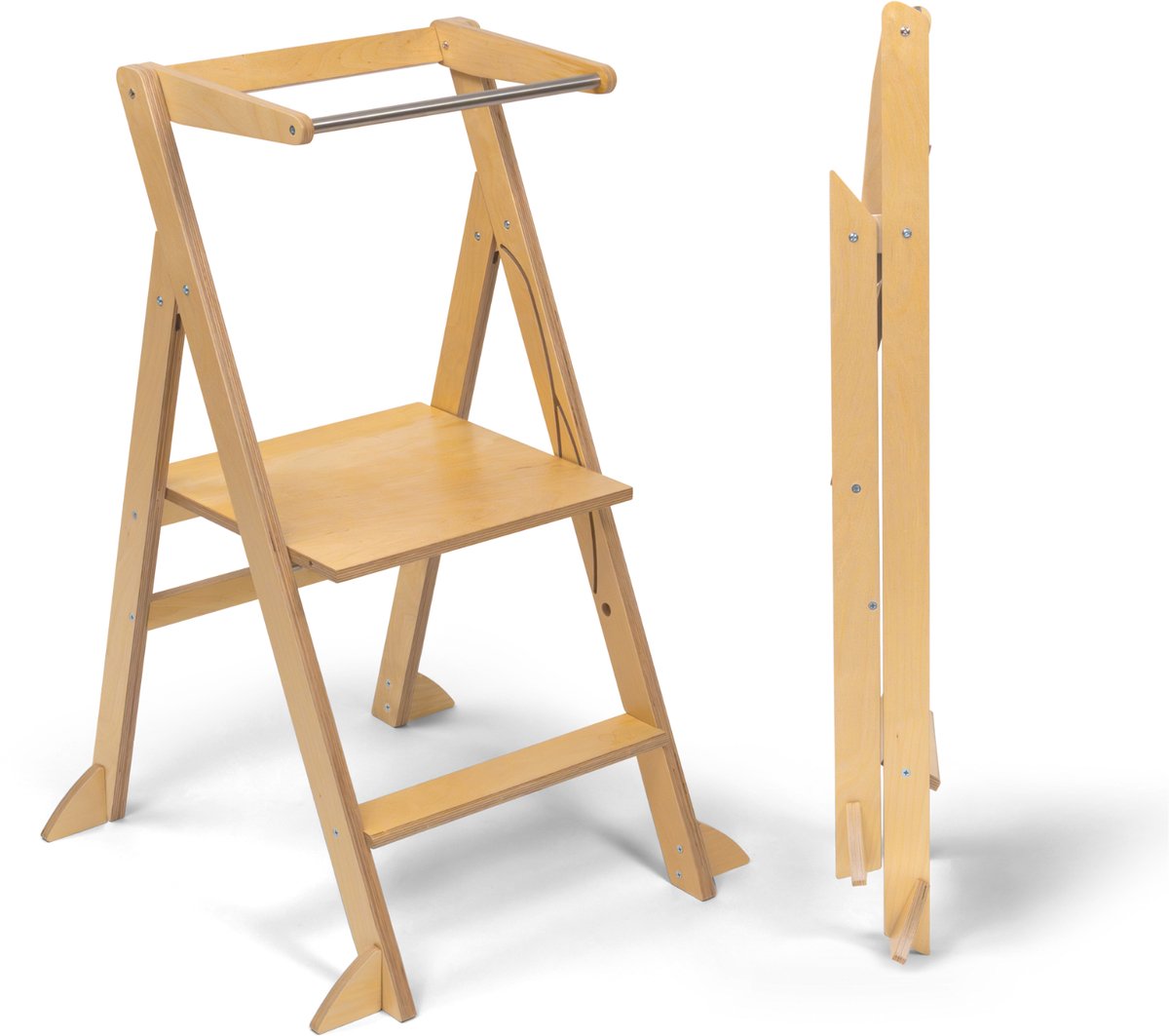 Ette Tete STEP’n’FOLD met extra support– Opvouwbare leertoren - Naturel