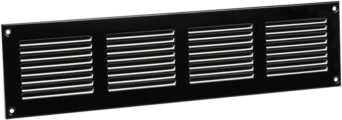 Metalen ventilatierooster 400x100mm met insectenhor voor toevoer en afvoer