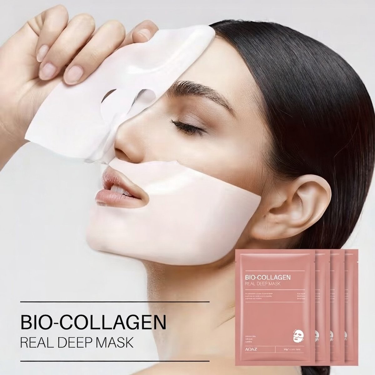 Bio-Collageen Real Deep Mask - Korean Skinmasker - Hydraterend & Verstevigend - Met Hyaluronzuur & Nicotinamide - Voor alle Huidtypes