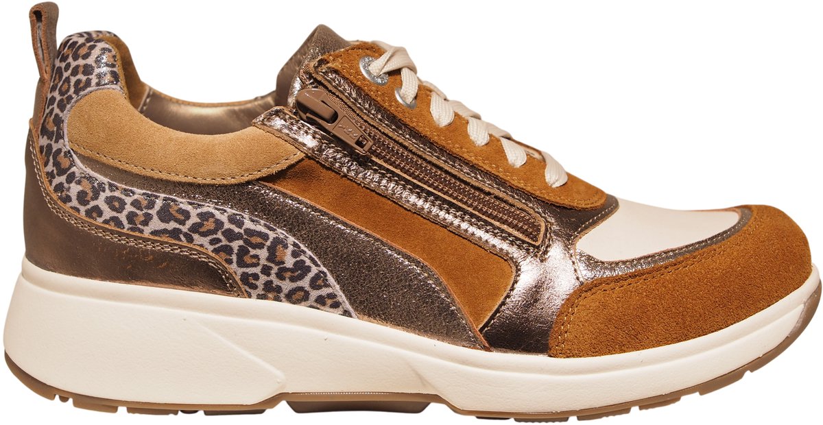 Xsensible bruine leren dames sneakers - Valetta