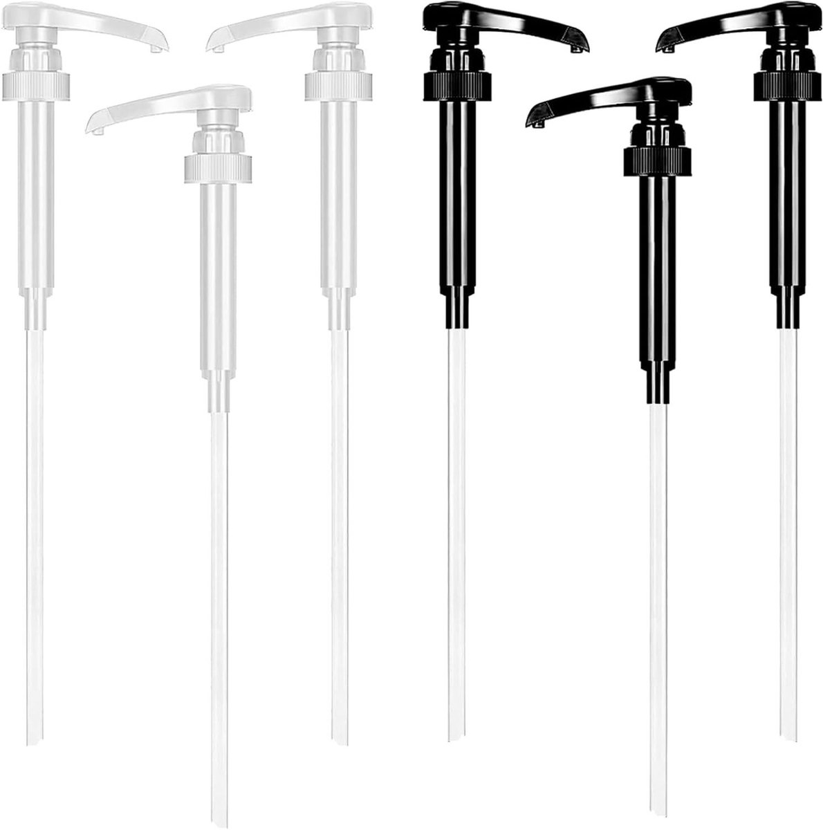 Doseerpomp voor siroopflessen - Herbruikbare dispenser met lange slangen - 6 stuks