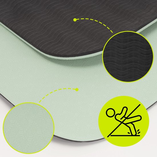 Actiget® Yogamat - Extra Dik - Inclusief Draagriem - 183 x 61 x 0,6 CM - Groen - TPE van Actiget — afbeelding 5