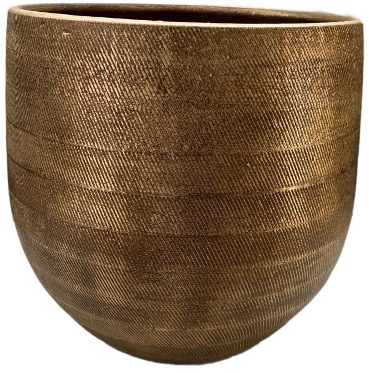 HS Nagano bloempot rond 32x30cm goud
