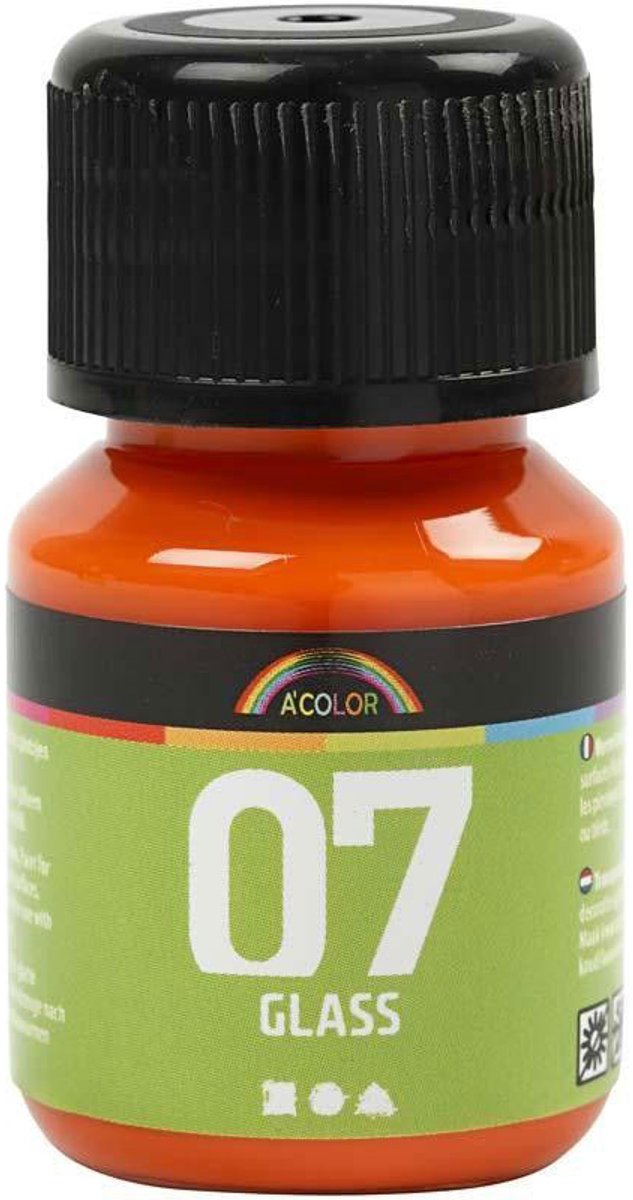 A-Color Glass Permanente glasverf - oranje, 30ml afbeelding