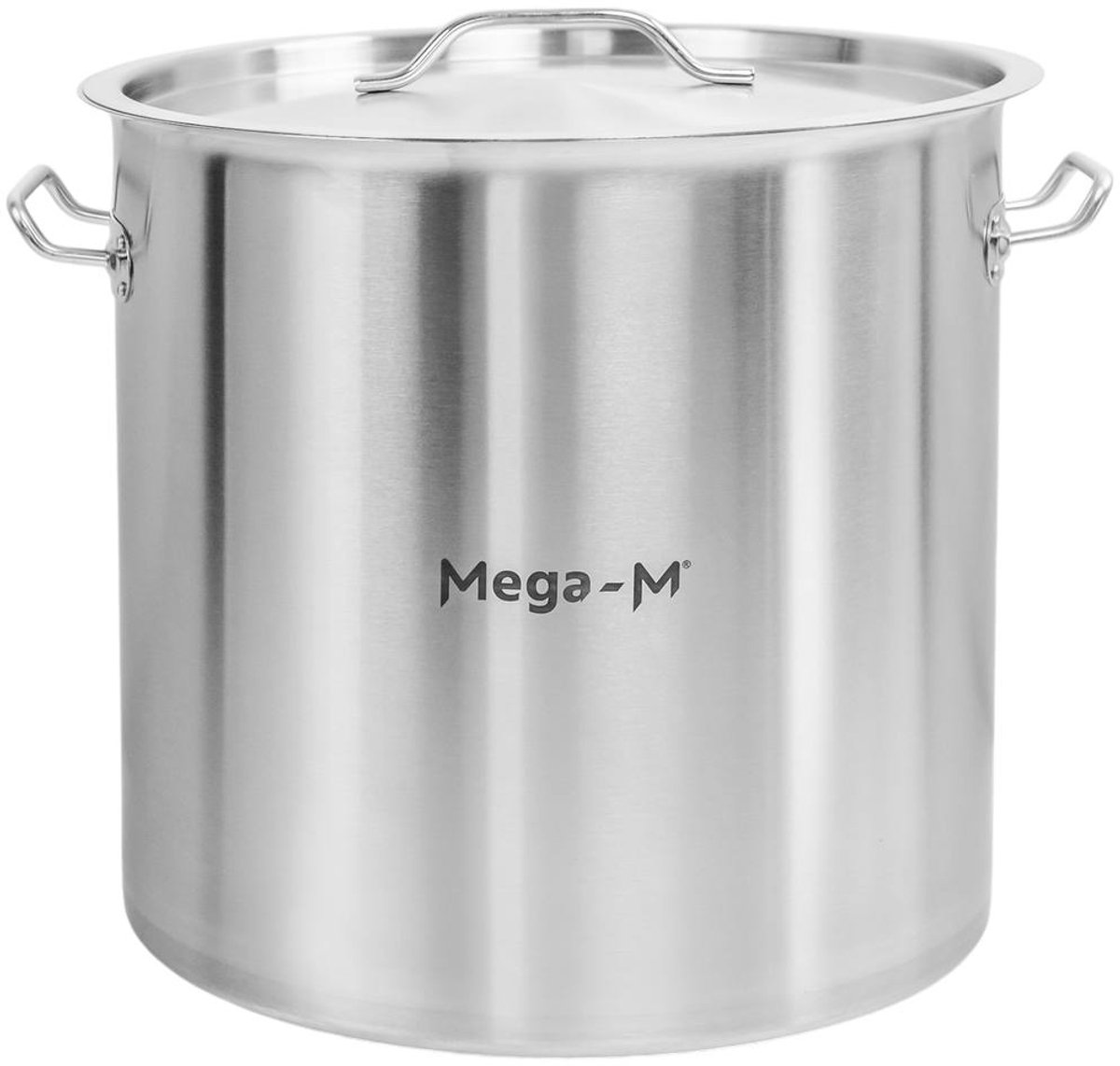 Mega-M STANDARD - Hoge Kookpan met Deksel - 36 L - RVS - Sandwichbodem