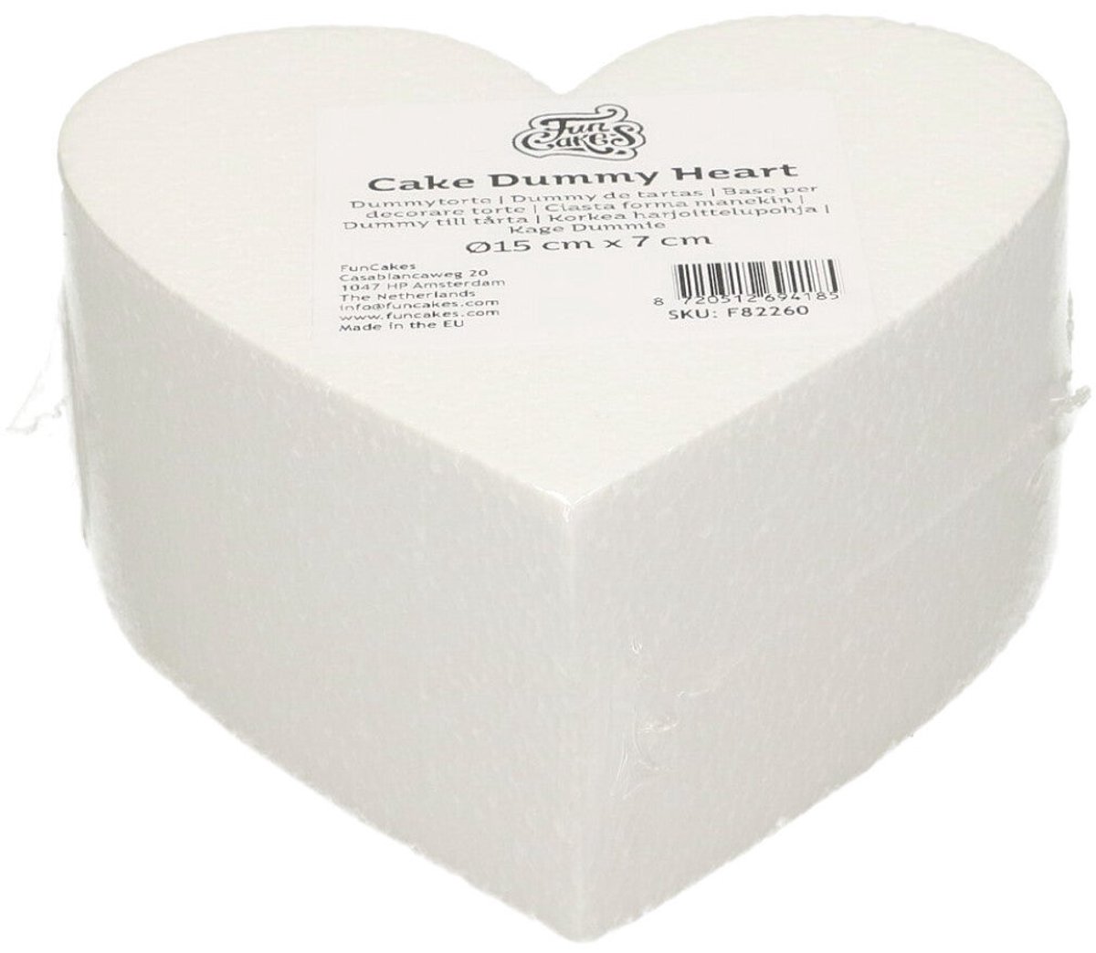 FunCakes Taart Dummy - Piepschuim Blok - Hart - Ø15 cm x 7 cm
