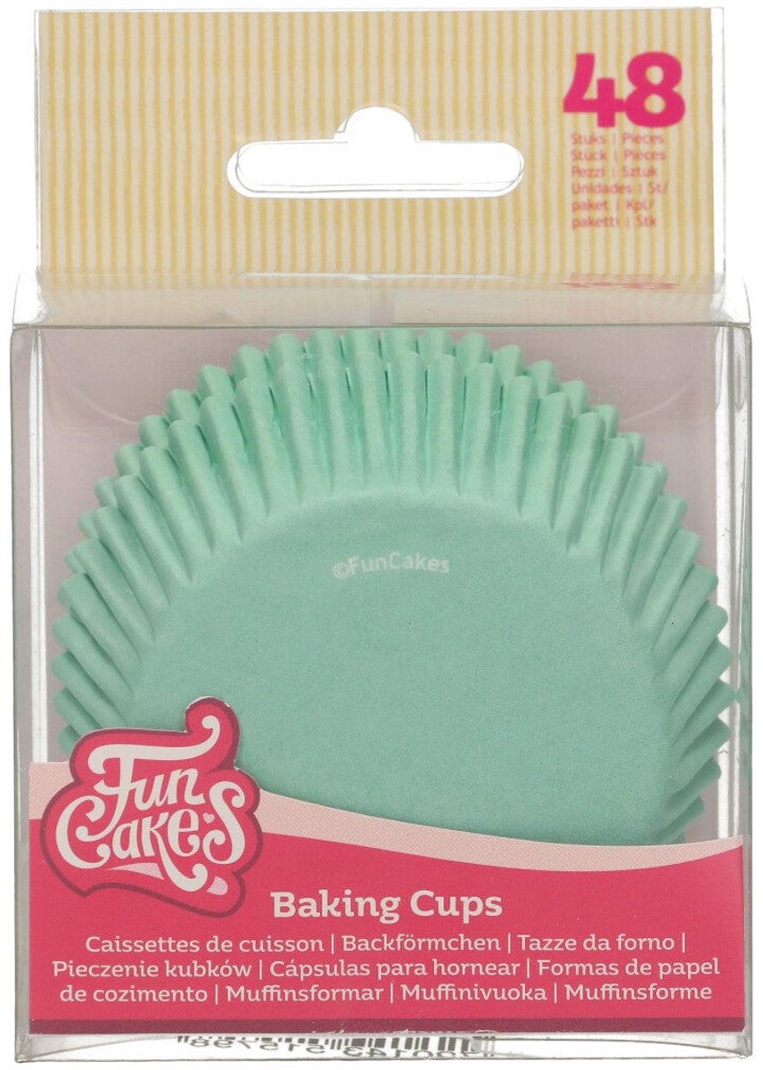 FunCakes Baking Cups - Mintgroen - 48 Stuks - Cupcake Vormpjes Papier
