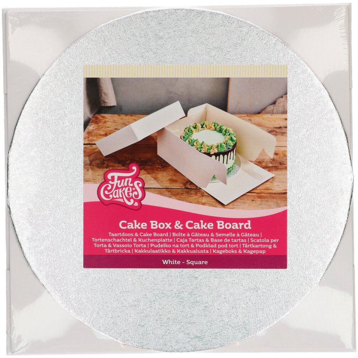 FunCakes Taartdoos & Rond Cake Board (3mm) 25x25x15 cm