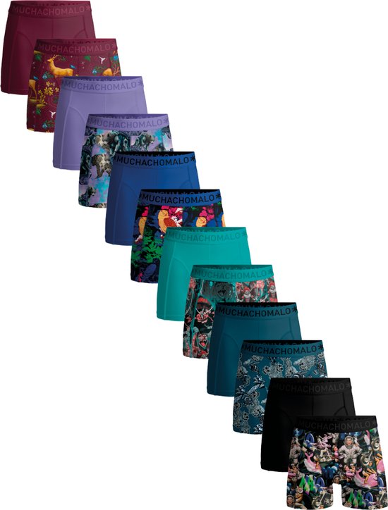 Muchachomalo Boxers Hommes – 12 Pack – Sous-vêtements en Coton – Longueur Normale – Caleçons Hommes