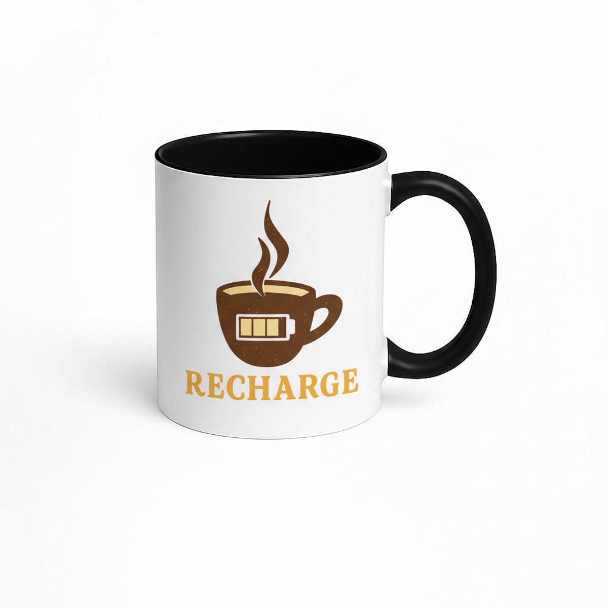 Koffiemok "Recharge" met Batterij Design | Origineel Cadeau voor Koffieliefhebbers