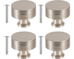 MK Stoer - Ladeknoppen 4PK - Zilver - Decoratief - Bureau - Kast - Knoppen - Doe-het-zelf projecten - Keuken - Badkamer - Slaapkamer - Opknappen