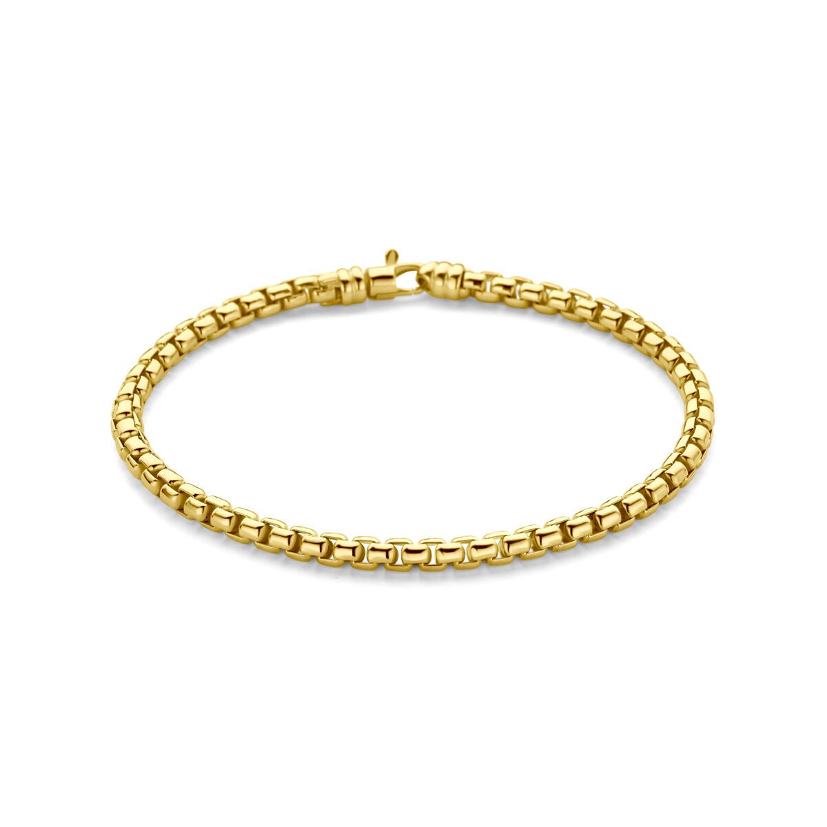 Silgold (geel met zilverkern) armband massief 4,3 mm 19 cm - 5000315
