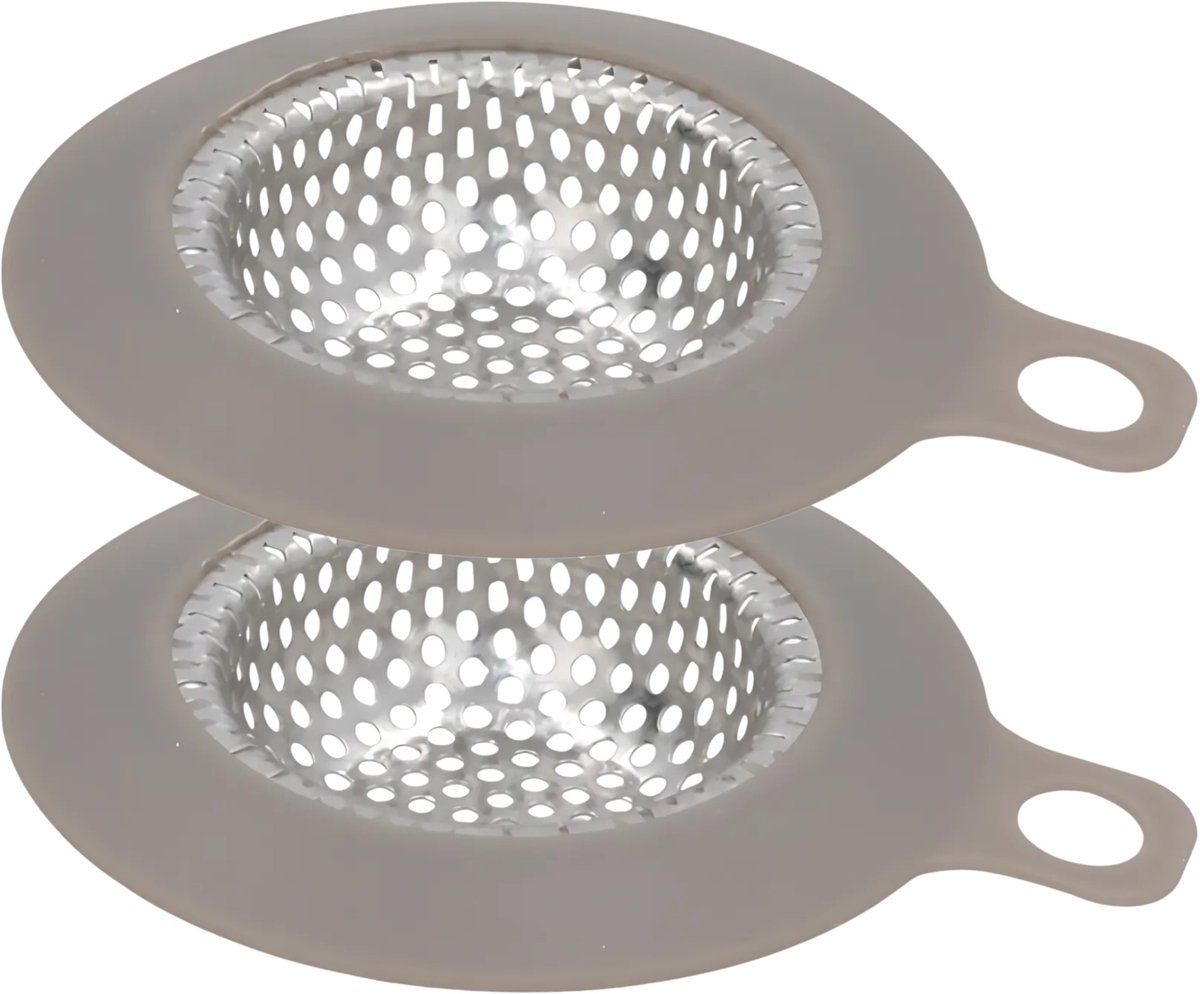 Gerimport gootsteen zeefje - 2x - 11 x 13 cm - zilver - metaal - wasbak - keukenaccessoires