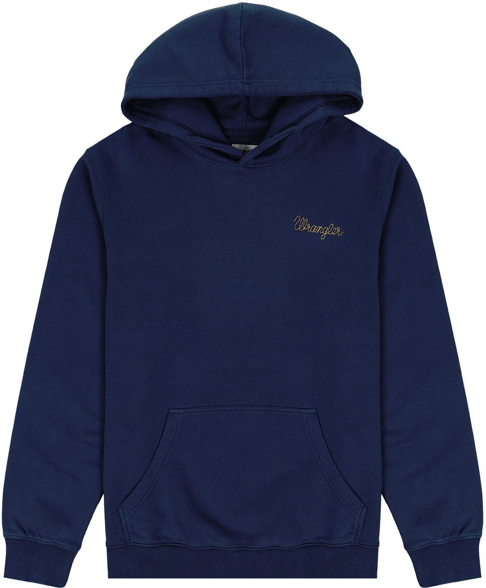 Sweater met capuchon en logo Wrangler Sign Off Blauw