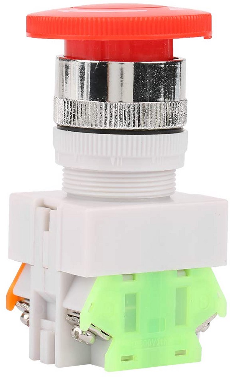 220V Groene Zelfsluitende Noodstop Drukknopschakelaar 5A 22mm