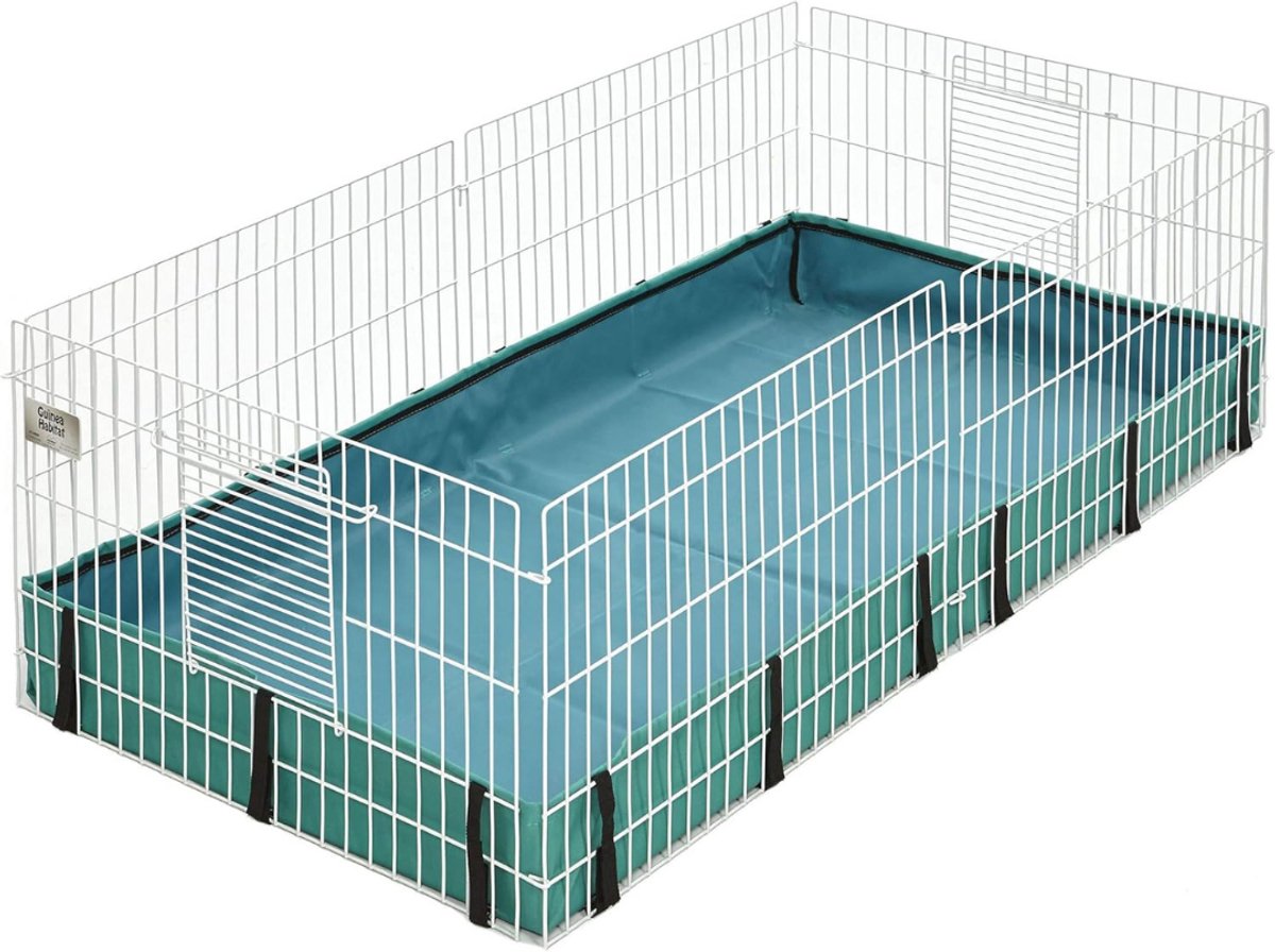 REN® Konijnenhok Binnen - Konijnenkooi voor Binnen - Konijnenkooi - Wit/blauwgroen - 120cmx 61cm x 36cm
