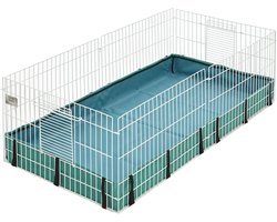 REN® Konijnenhok Binnen - Konijnenkooi voor Binnen - Konijnenkooi - Wit/blauwgroen - 120cmx 61cm x 36cm
