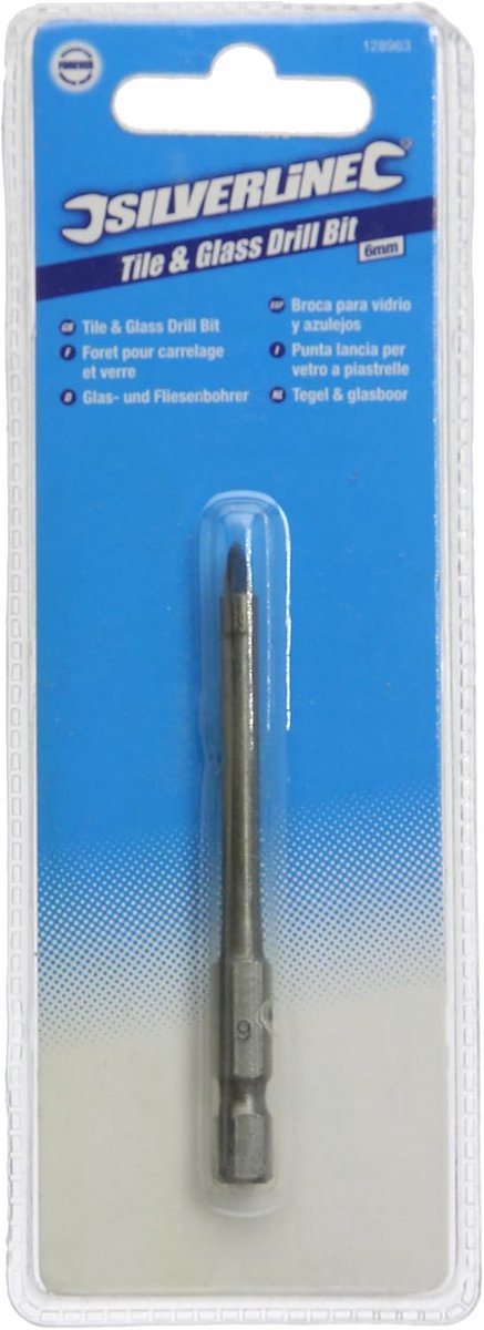 Glas- en tegelboor 6 mm met zeskantige schacht voor nauwkeurige boringen