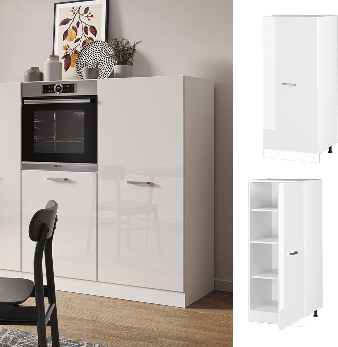 Keukenkast Ovenombouw 60 cm Hoogglans Wit Modulair Systeem