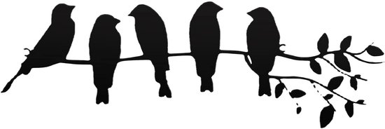 Décoration murale - Silhouette de branche d'arbre - Suspendu - Métal - Wall Art - Décoration de jardin - Décoration murale salon - Pour balcon, jardin, salon - Convient pour intérieur et extérieur - 40x12 cm - Noir
