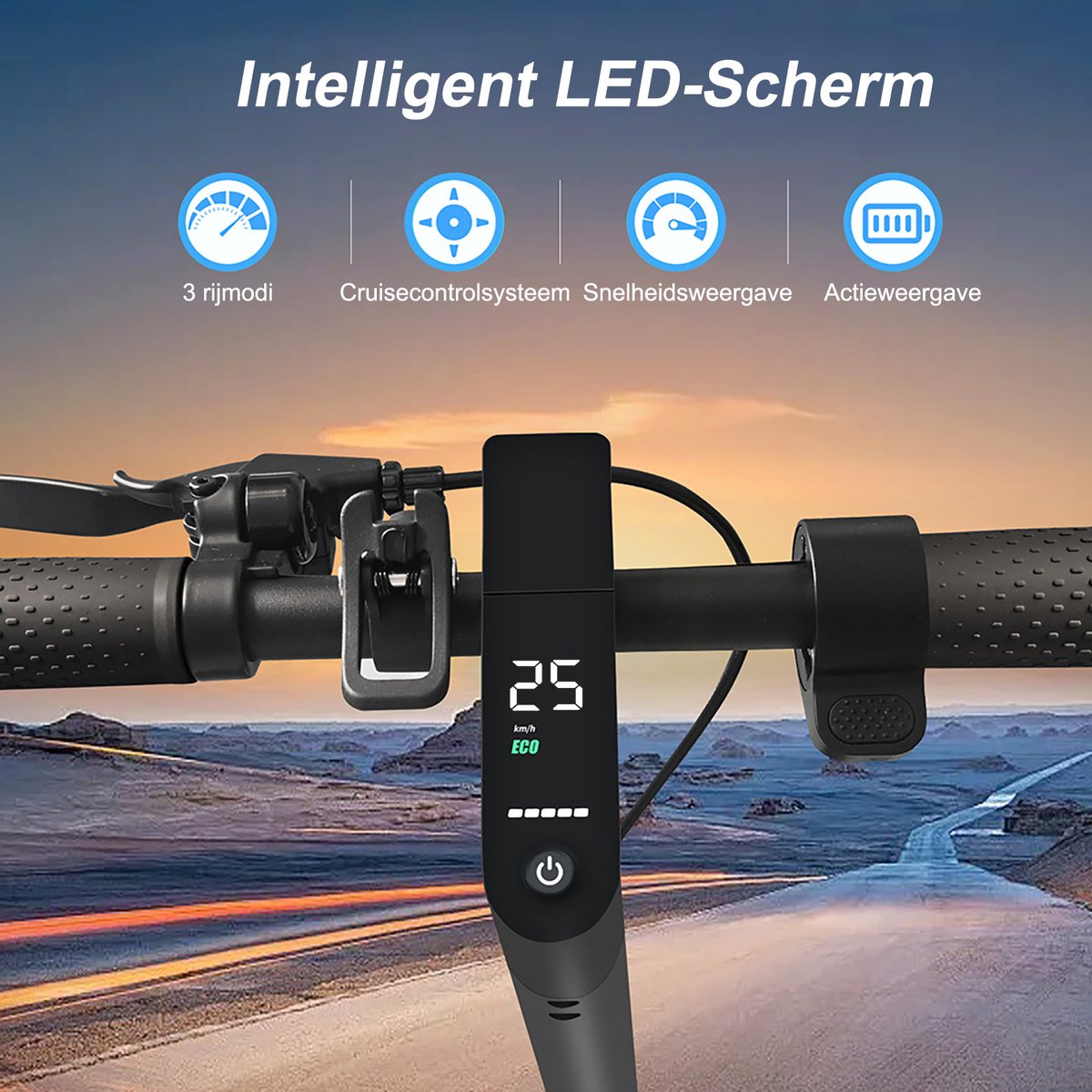 AOVOPRO AP07 Elektrische Step – 25 km/u – 36V10.5AH – Tot 30 km – 8,5” Massieve Banden – Dubbele Vering – Vouwbaar – Met App – foto 5