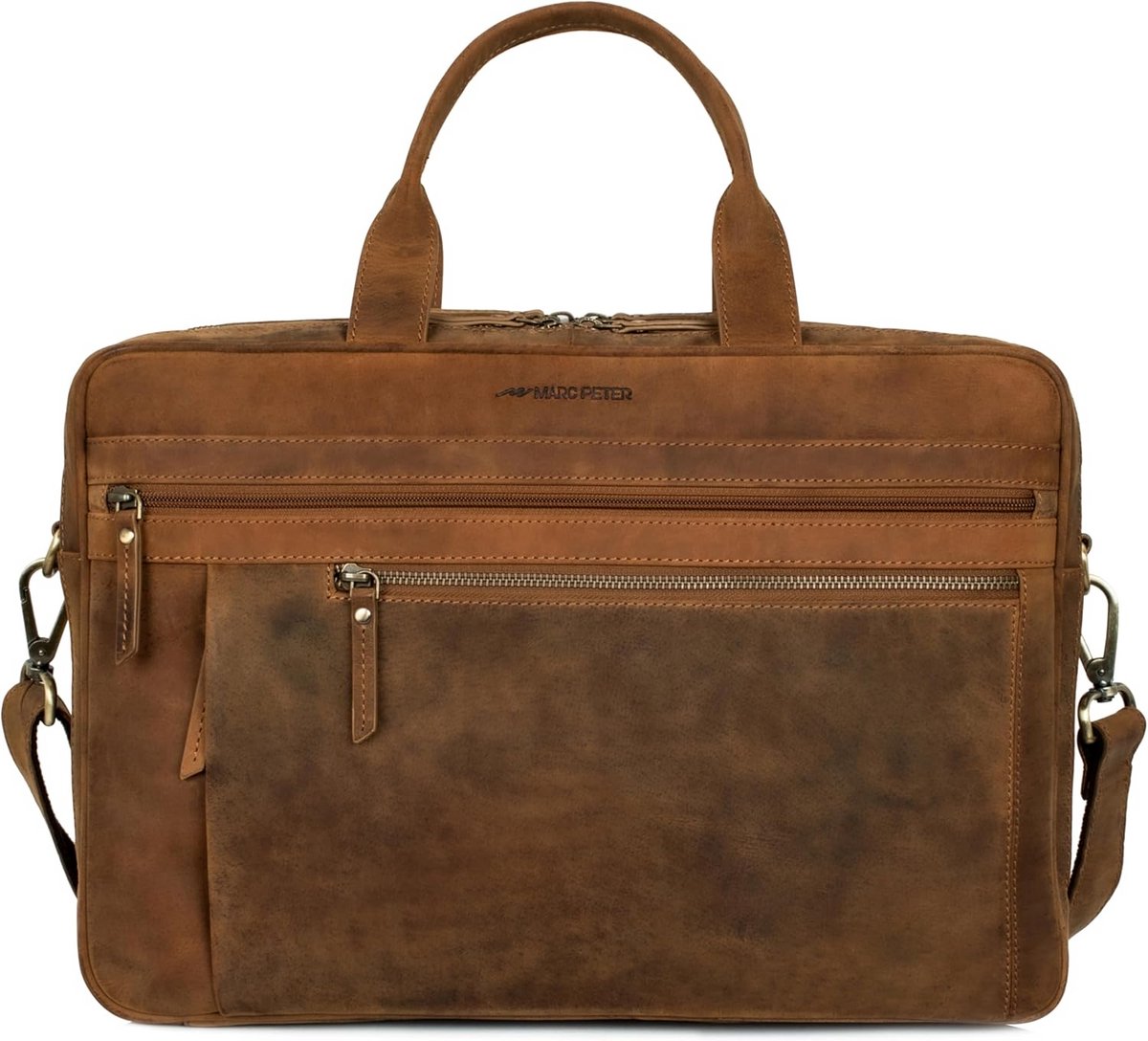Leren Laptoptas Schoudertas voor 15,6 inch Laptop - Aktetas Unisex